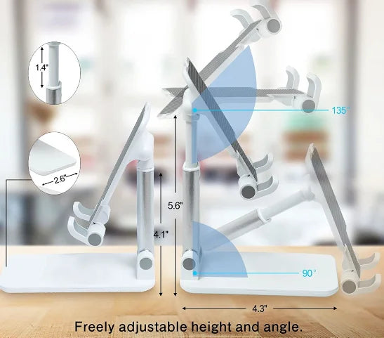 Suporte de Mesa Dobrável para Celular e Tablet – Ângulo Ajustável