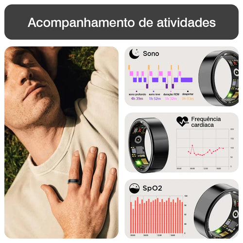 Anel Inteligente ZR001 — Monitor de Saúde IP68