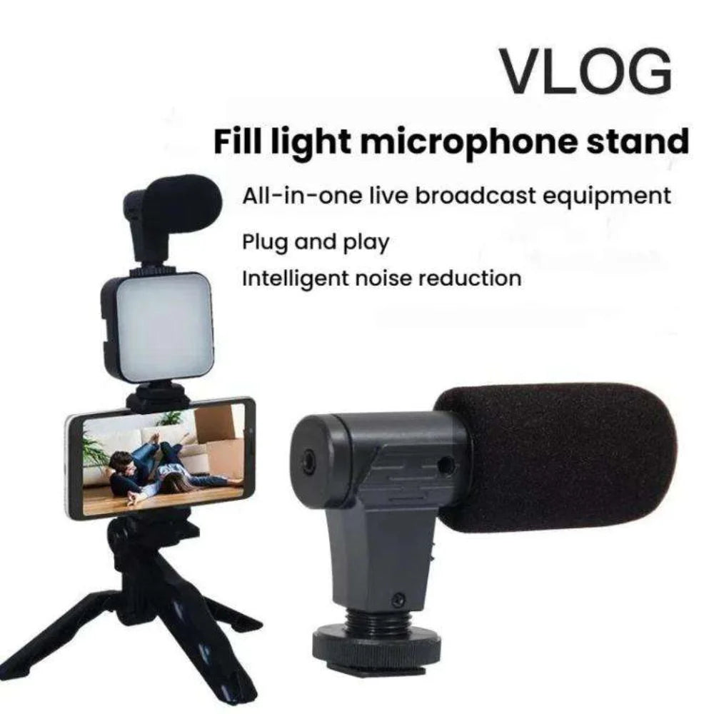 Estabilizador de Celular com Microfone e LED