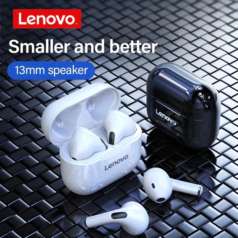 Fone Bluetooth Lenovo LP40 — Sem Fio, Controle Touch e Estojo de Carga