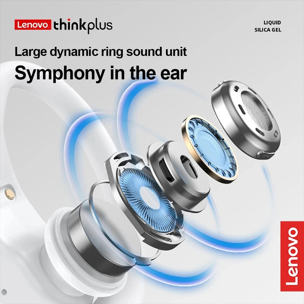 Fone de Ouvido Bluetooth 5.3 Lenovo LP75 – Esportivo, Display LED de Bateria e Graves Potentes
