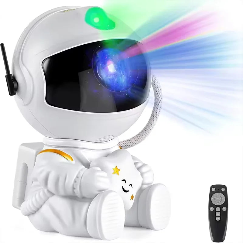 Luminária Astronauta com Projeção de Galáxia LED, Luz Noturna para Decoração de Quarto