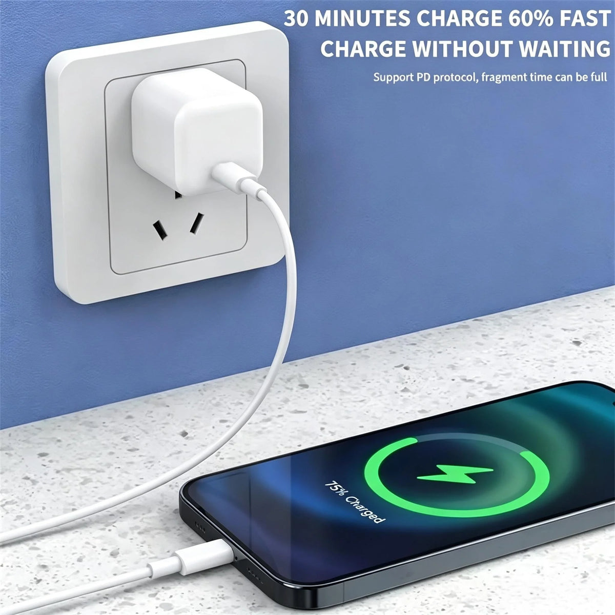 Carregador Rápido USB-C 18W PD para Smartphones, Tablets e Notebooks