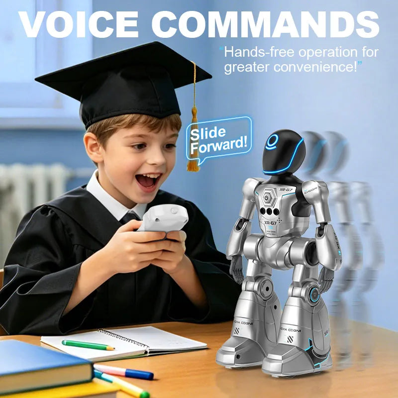 Robô Inteligente Interativo com Controle Remoto, Gestos e Voz – Programável, Luzes LED e Dança – Brinquedo Educativo Infantil