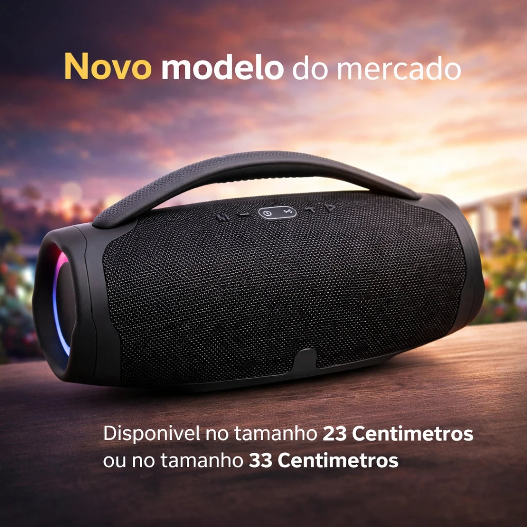 Caixa de Som Bluetooth 70W Boombox – Graves Potentes e Resistente à Água
