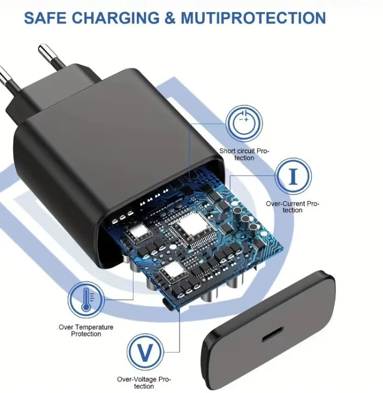 Carregador de Parede 125W Turbo com Cabo USB-C – Tomada Brasileira, Carregamento Rápido