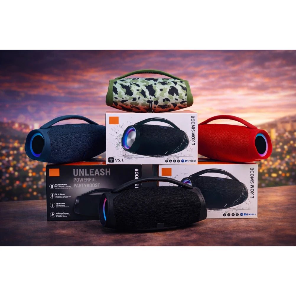 Caixa de Som Bluetooth 70W Boombox – Graves Potentes e Resistente à Água