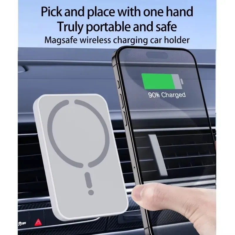 Carregador Veicular Magnético Sem Fio 15W VIKEFON – Suporte de Celular para Saída de Ar, Compatível com MagSafe