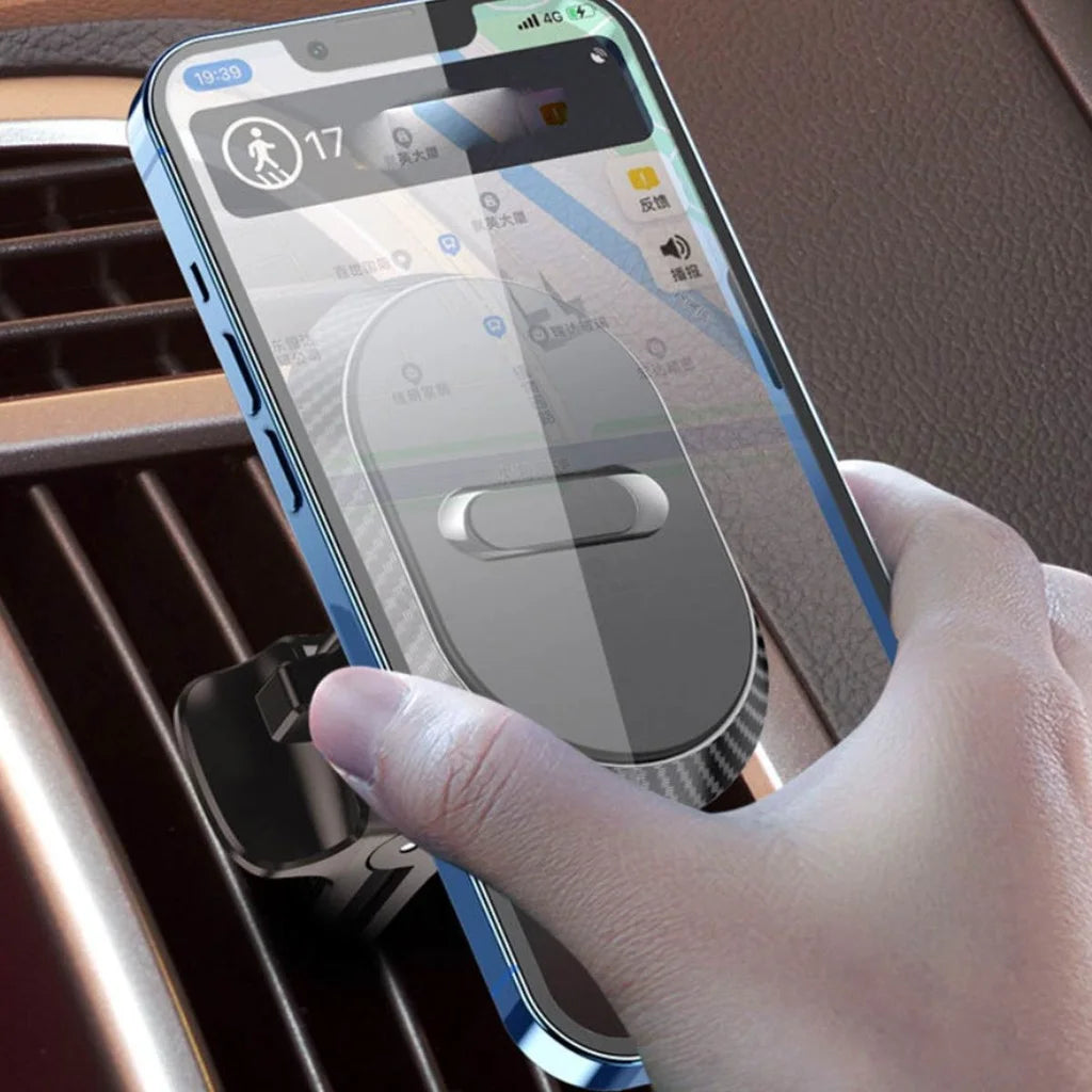 Suporte Veicular Magnético para Celular 360° - Fixação na Saída de Ar
