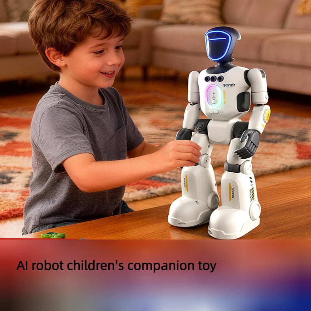 Robô Humanoide Inteligente Infantil com Controle Remoto e Comando de Voz – Sensor de Gestos, Programável, Dança, Música e Gravação – Brinquedo Interativo