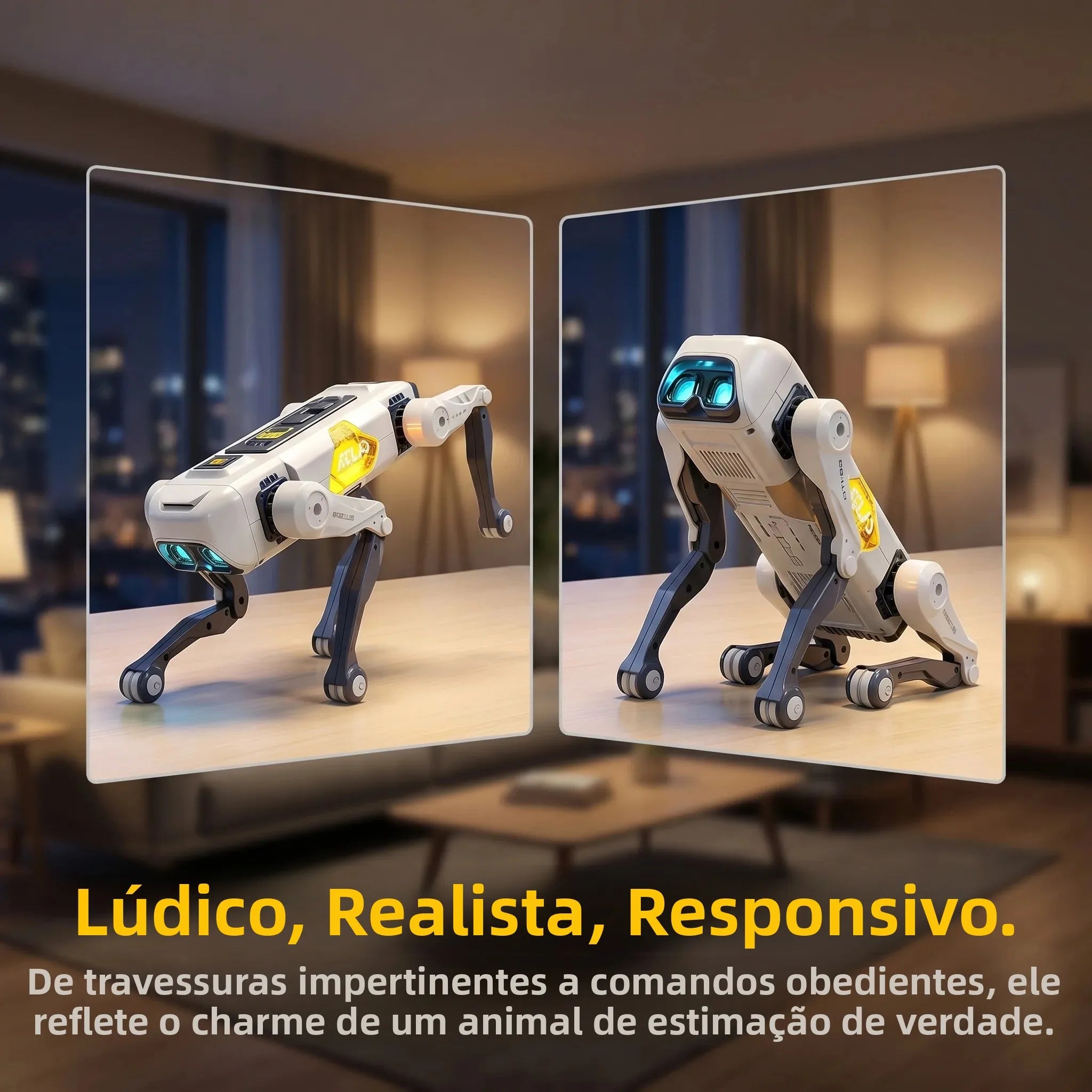 Cachorro Robô Inteligente com IA – Controle por Voz e Aplicativo, Companheiro para Crianças