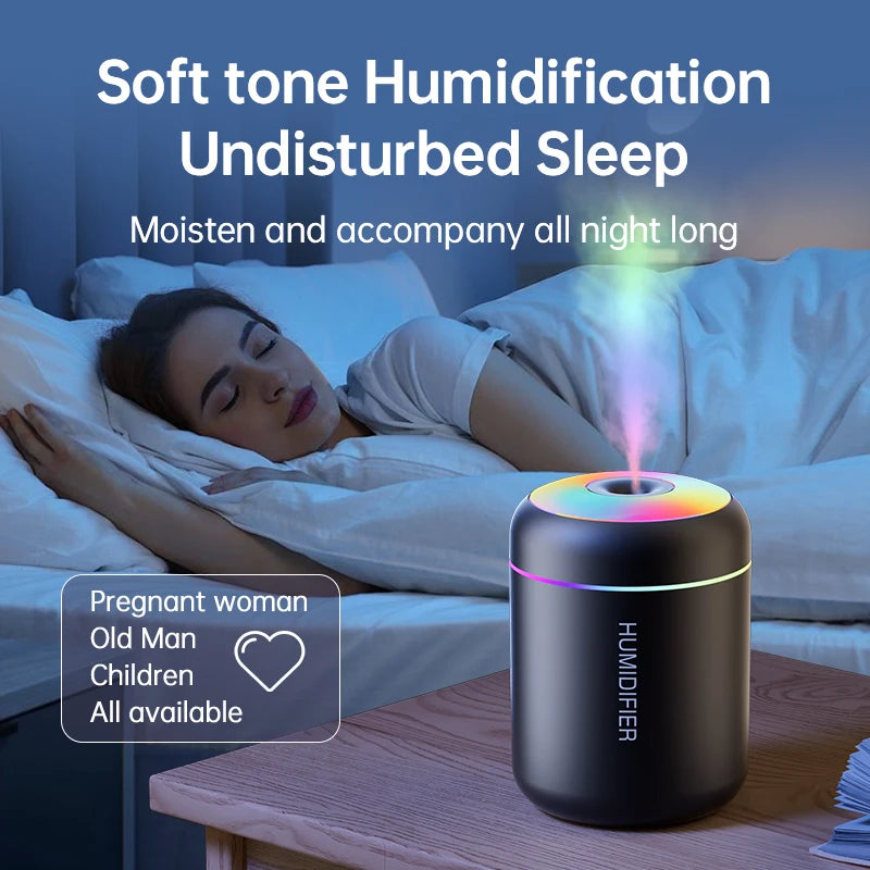 Mini Umidificador de Ar USB 180ml – Difusor de Aromas com Luz LED para Carro, Casa e Quarto
