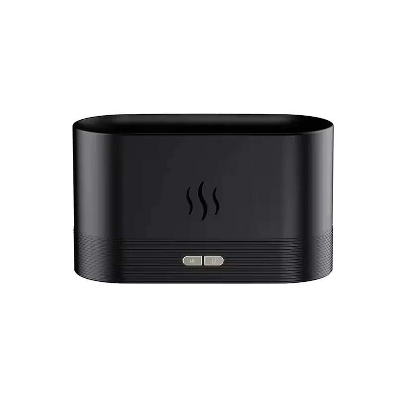 Difusor Umidificador USB com Efeito de Chama e Luz LED 7 Cores – Aromaterapia para Quarto