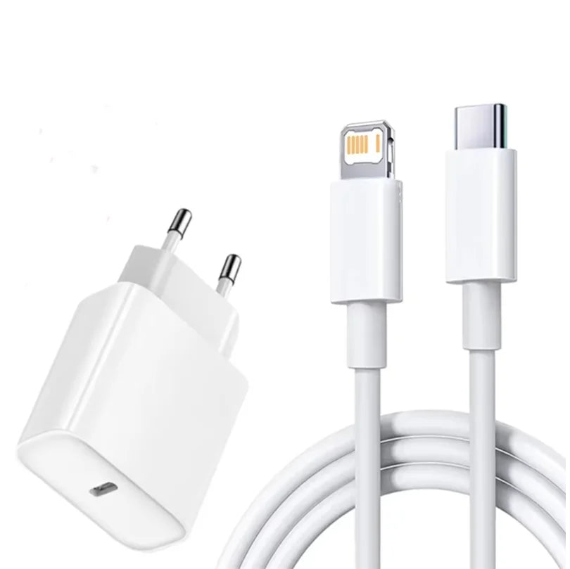 Cabo Carregador USB-C 20W Compatível com iPhone – Carregamento Rápido e Transferência de Dados