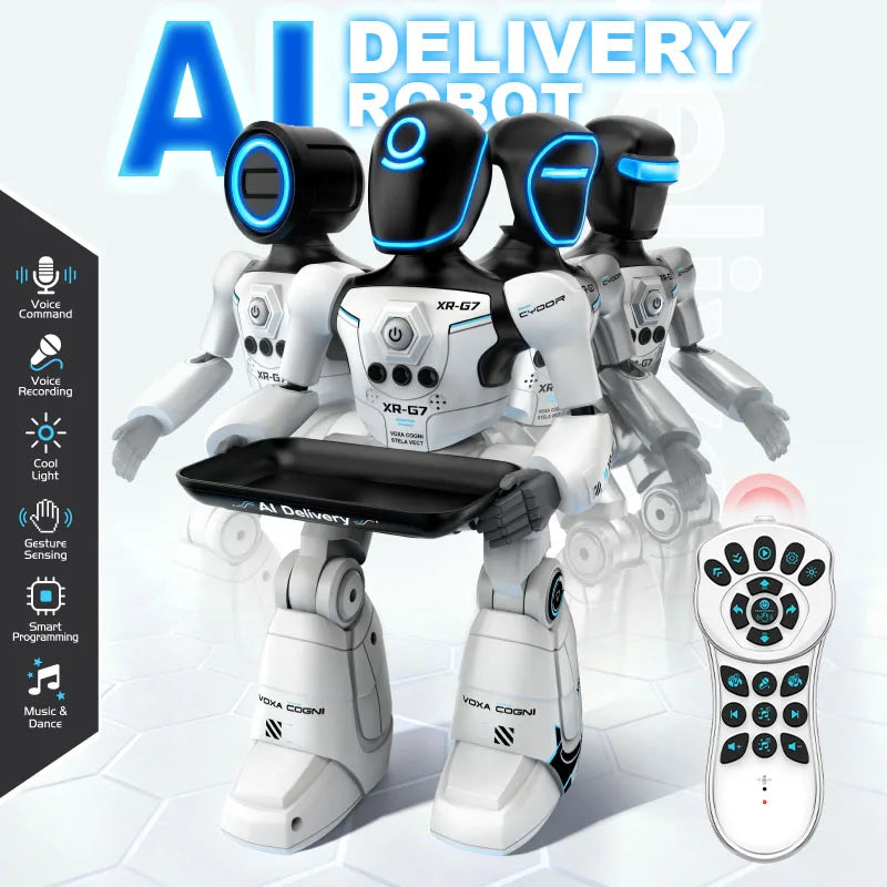 Robô Inteligente Interativo com Controle Remoto, Gestos e Voz – Programável, Luzes LED e Dança – Brinquedo Educativo Infantil