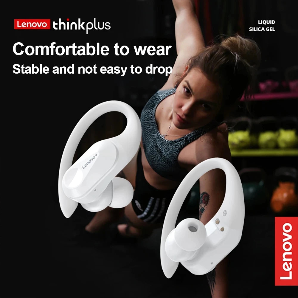Fone de Ouvido Bluetooth 5.3 Lenovo LP75 – Esportivo, Display LED de Bateria e Graves Potentes