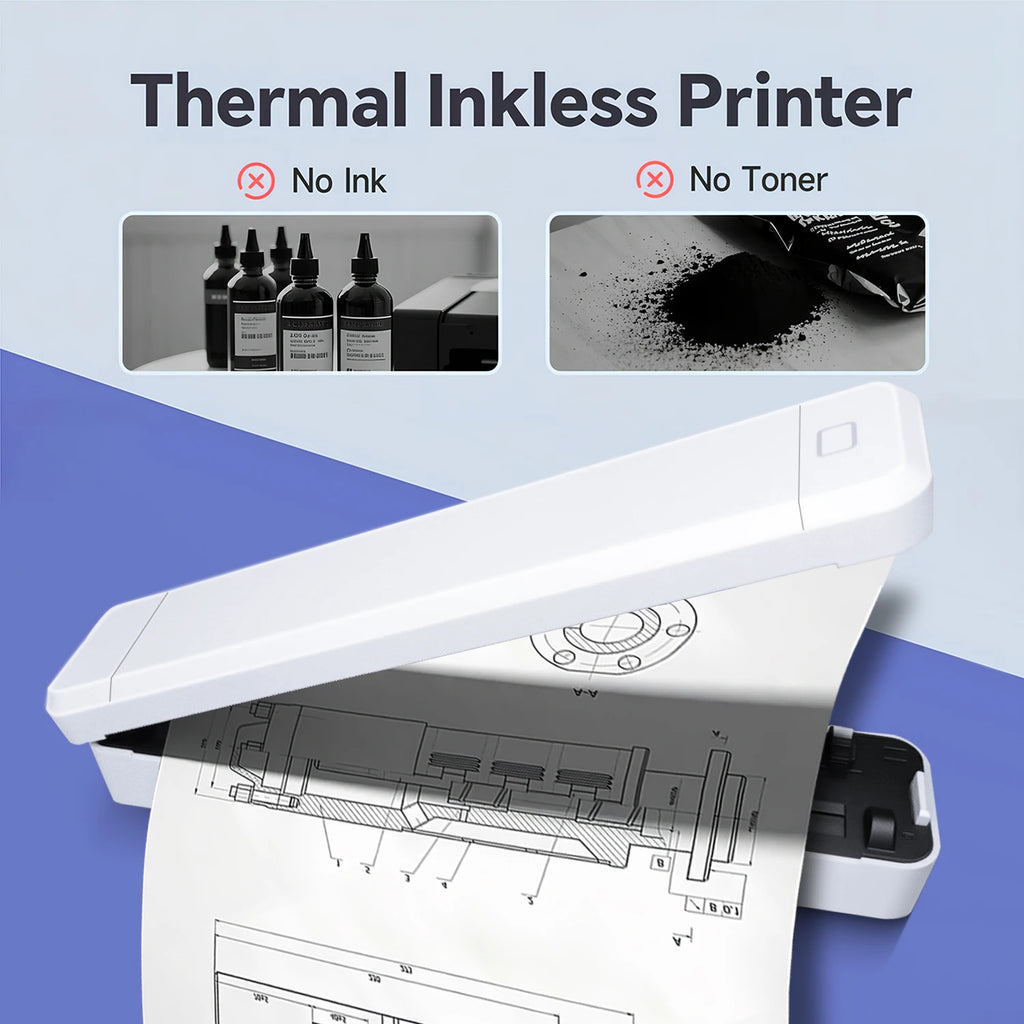 Impressora Térmica Portátil A4 X8 – Sem Tinta, Compacta