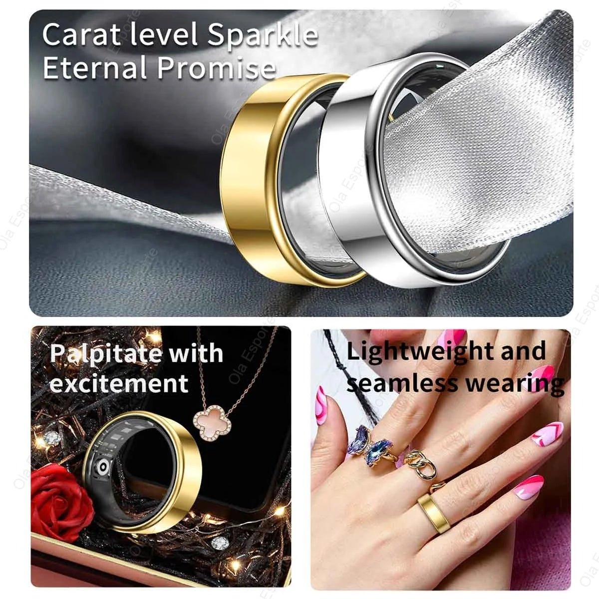 Smart Ring 2026 Bluetooth | Anel Inteligente Recarregável para Uso Diário