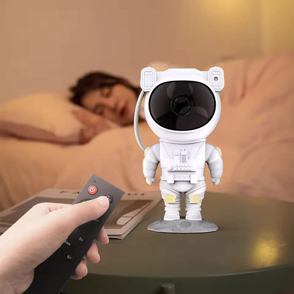Luminária Astronauta com Projeção de Galáxia LED, Luz Noturna para Decoração de Quarto