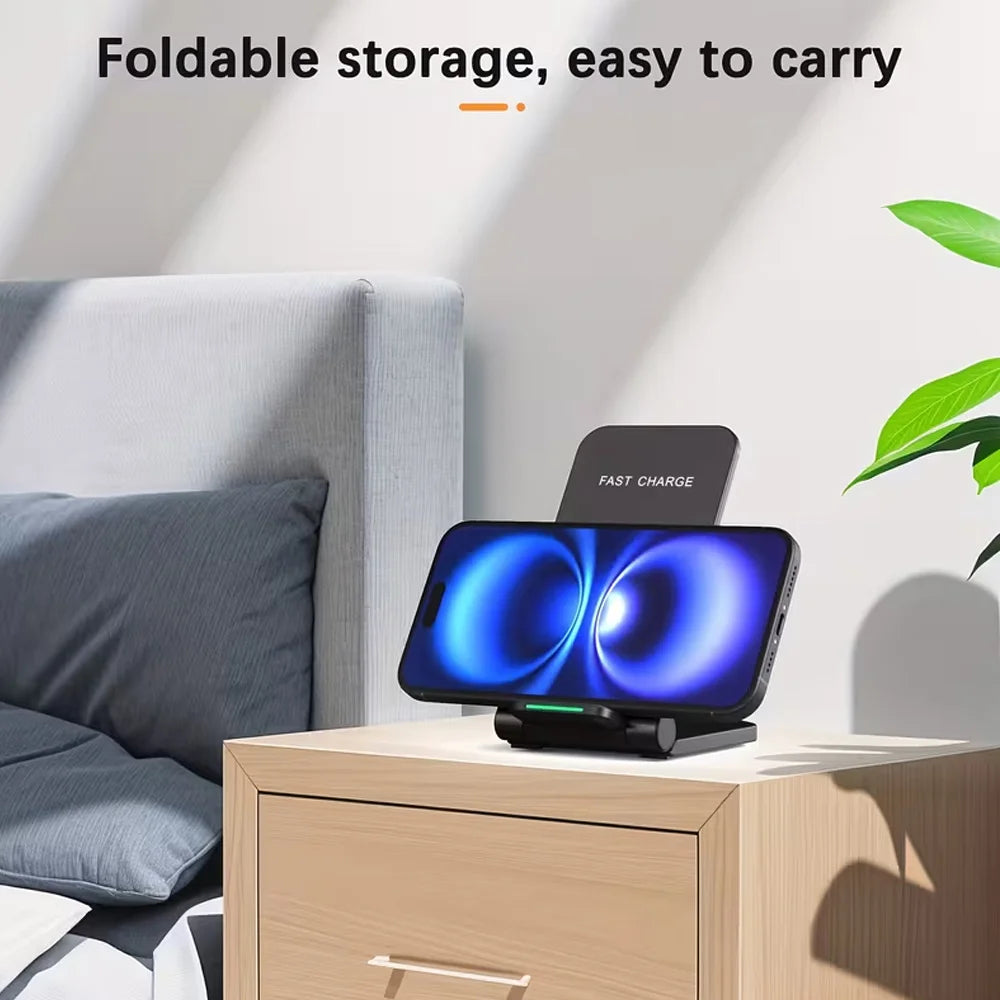 Wireless Charger 3 em 1 Fast Charge para iPhone, Samsung e Xiaomi