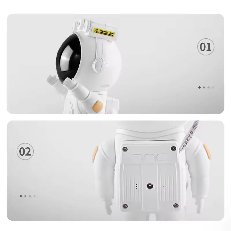 Luminária Astronauta com Projeção de Galáxia LED, Luz Noturna para Decoração de Quarto