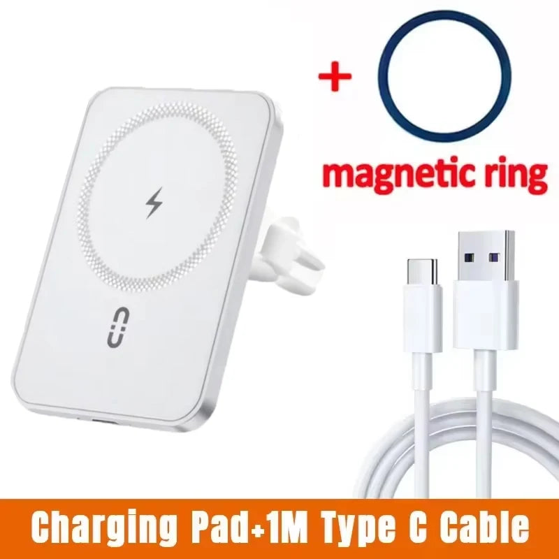 Carregador Veicular Magnético Sem Fio 15W VIKEFON – Suporte de Celular para Saída de Ar, Compatível com MagSafe