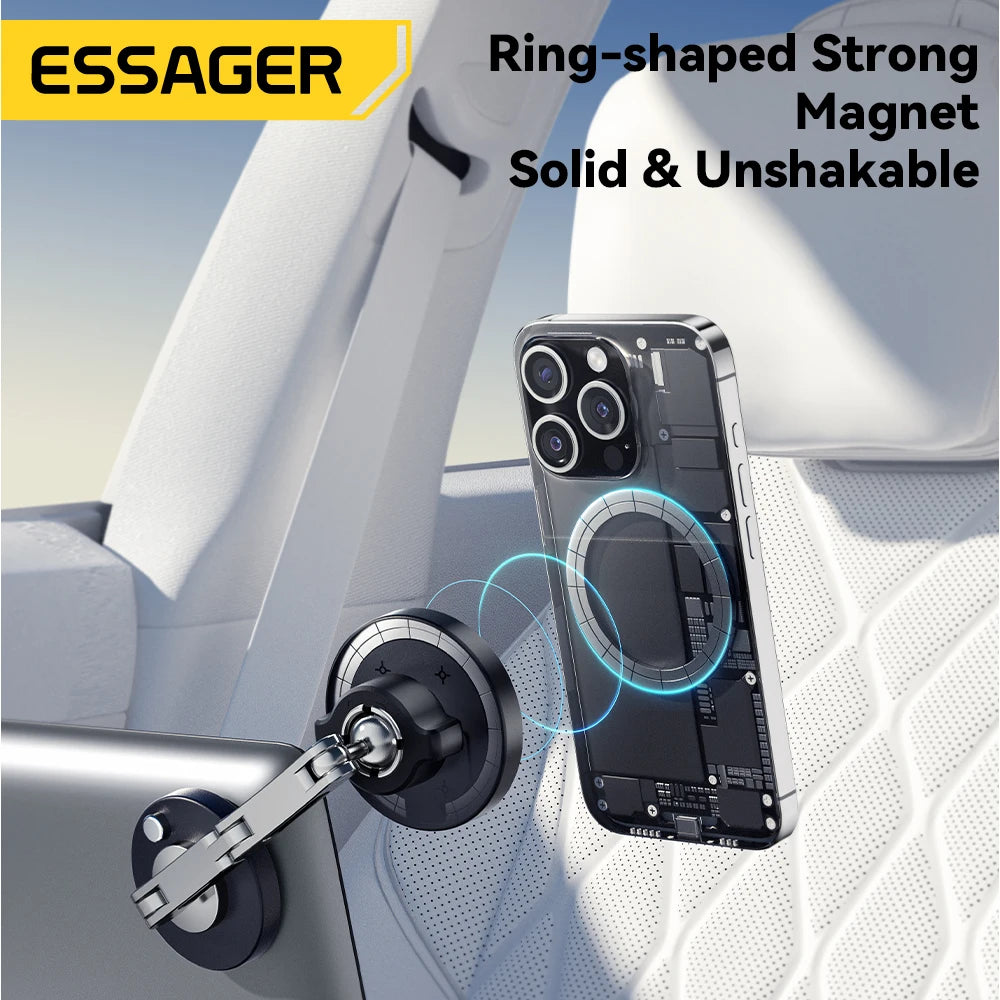 Suporte Veicular Magnético Essager com Carregador Sem Fio 15W – Compatível com MagSafe iPhone
