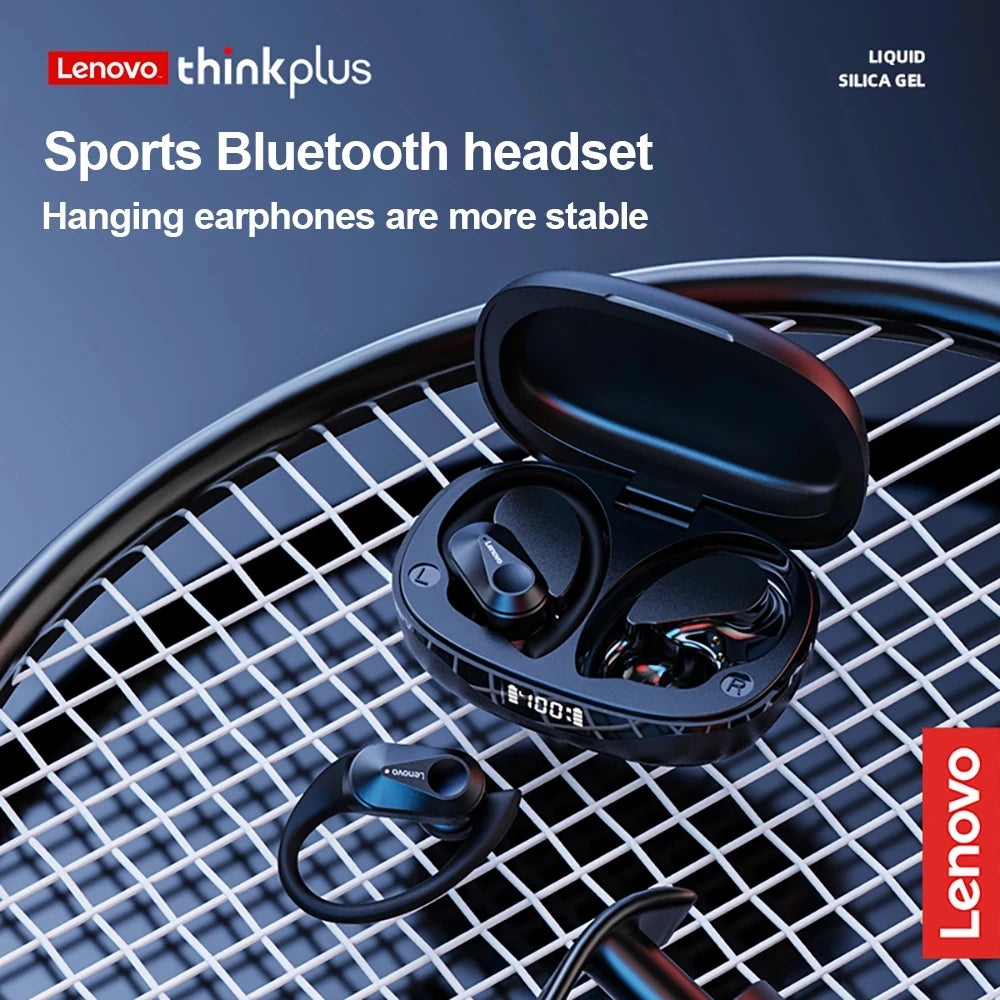 Fone de Ouvido Bluetooth 5.3 Lenovo LP75 – Esportivo, Display LED de Bateria e Graves Potentes