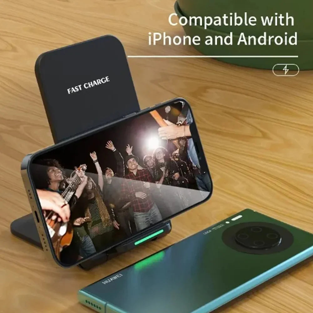 Wireless Charger 3 em 1 Fast Charge para iPhone, Samsung e Xiaomi