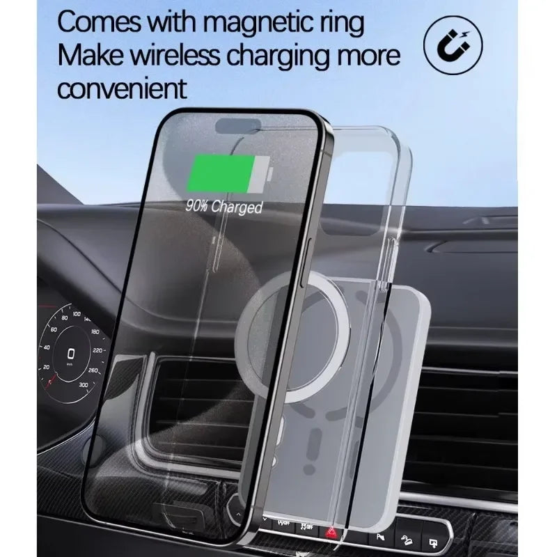 Carregador Veicular Magnético Sem Fio 15W VIKEFON – Suporte de Celular para Saída de Ar, Compatível com MagSafe