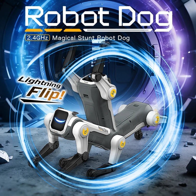 Cachorro Robô RC Inteligente com IA – Comando de Voz, Programável, Dança e Canta, Brinquedo Eletrônico Biônico