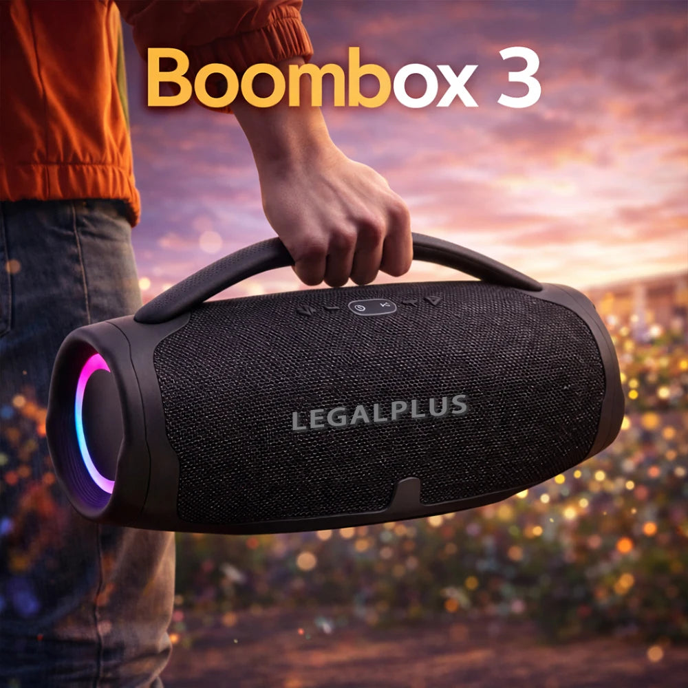 Caixa de Som Bluetooth Portátil 70W Estilo Boombox com Rádio FM, Entrada USB e Auxiliar P2