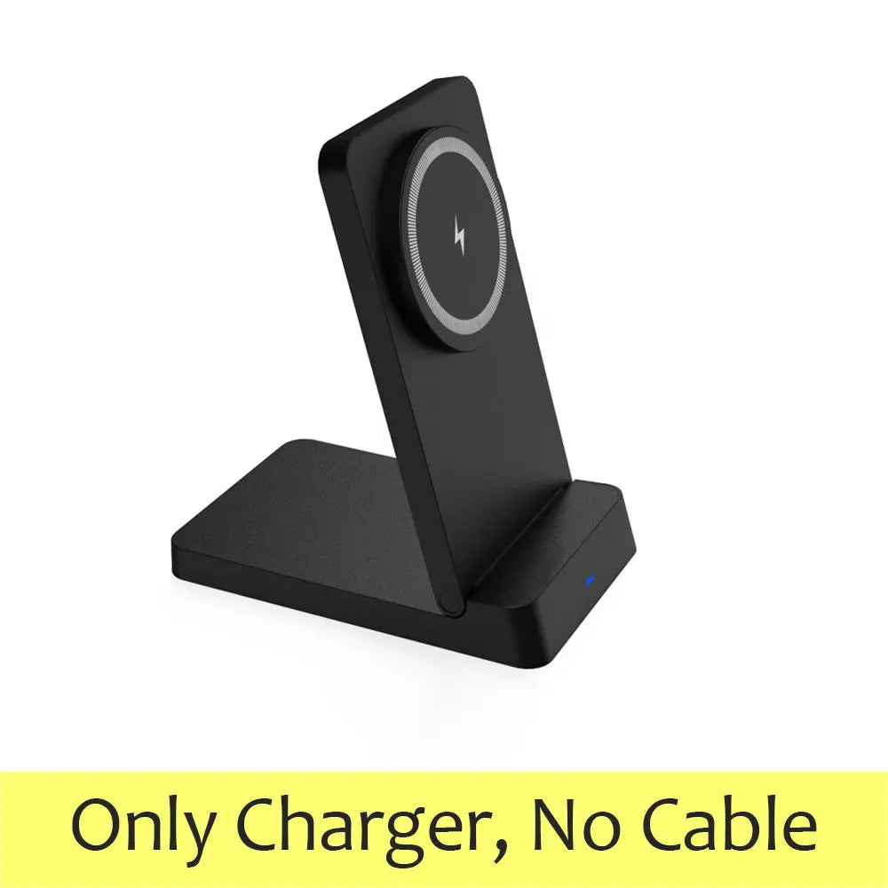 Carregador Sem Fio Magnético Dobrável 15W – Suporte de Mesa Compatível com MagSafe iPhone e Samsung