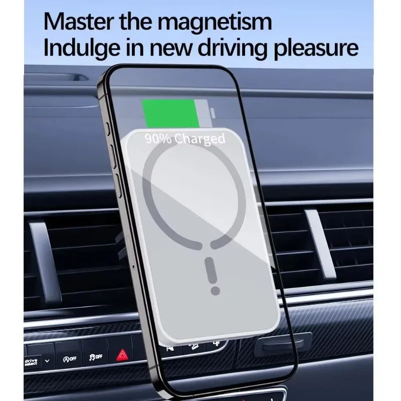 Carregador Veicular Magnético Sem Fio 15W VIKEFON – Suporte de Celular para Saída de Ar, Compatível com MagSafe
