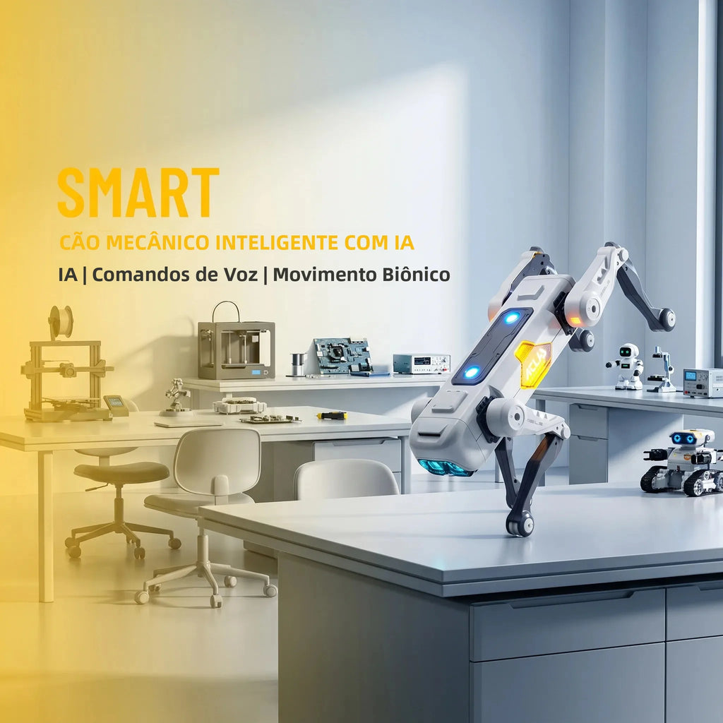 Cachorro Robô Inteligente com IA – Controle por Voz e Aplicativo, Companheiro para Crianças