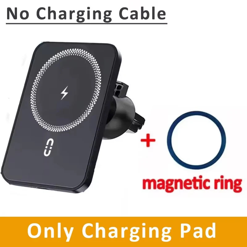 Carregador Veicular Magnético Sem Fio 15W VIKEFON – Suporte de Celular para Saída de Ar, Compatível com MagSafe