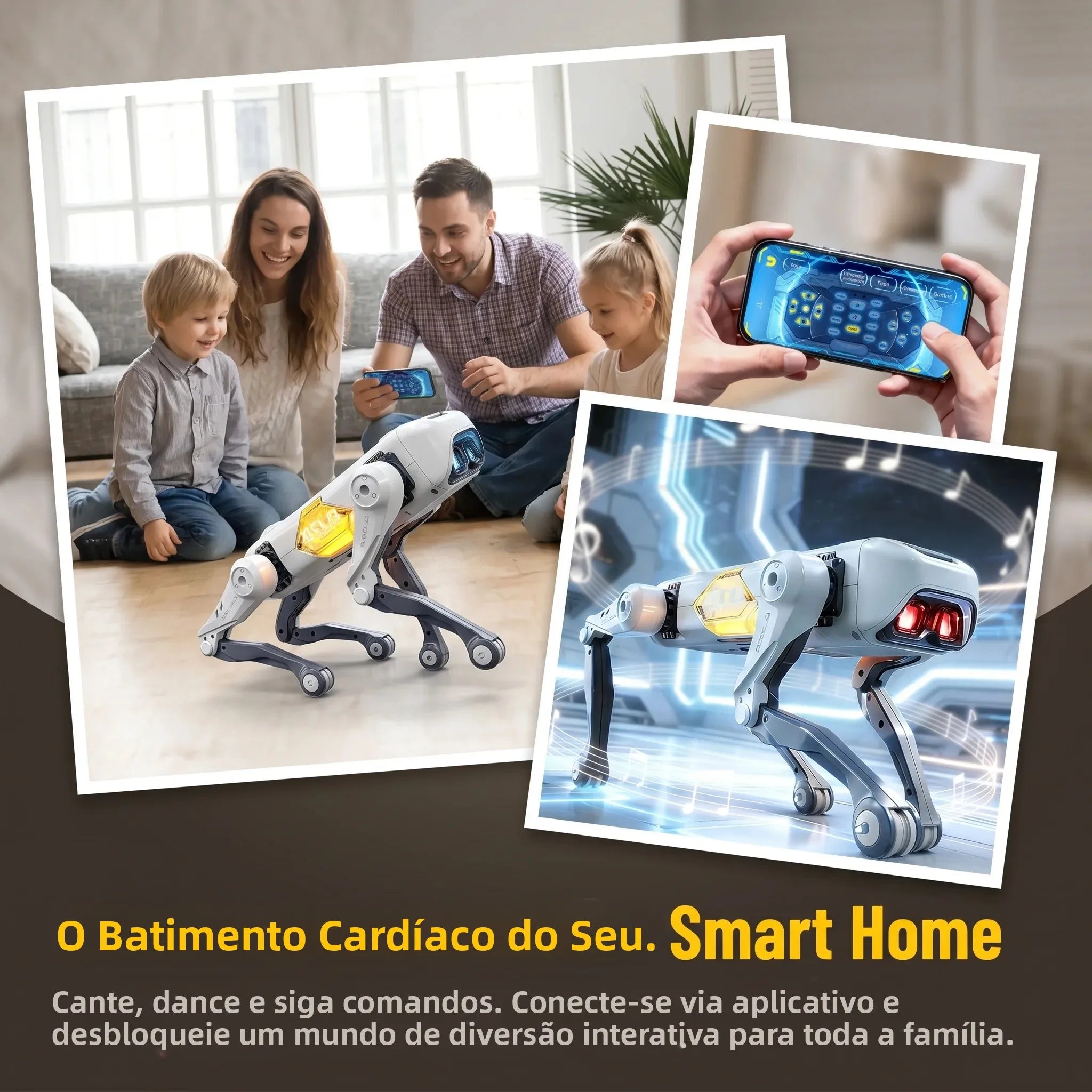 Cachorro Robô Inteligente com IA – Controle por Voz e Aplicativo, Companheiro para Crianças