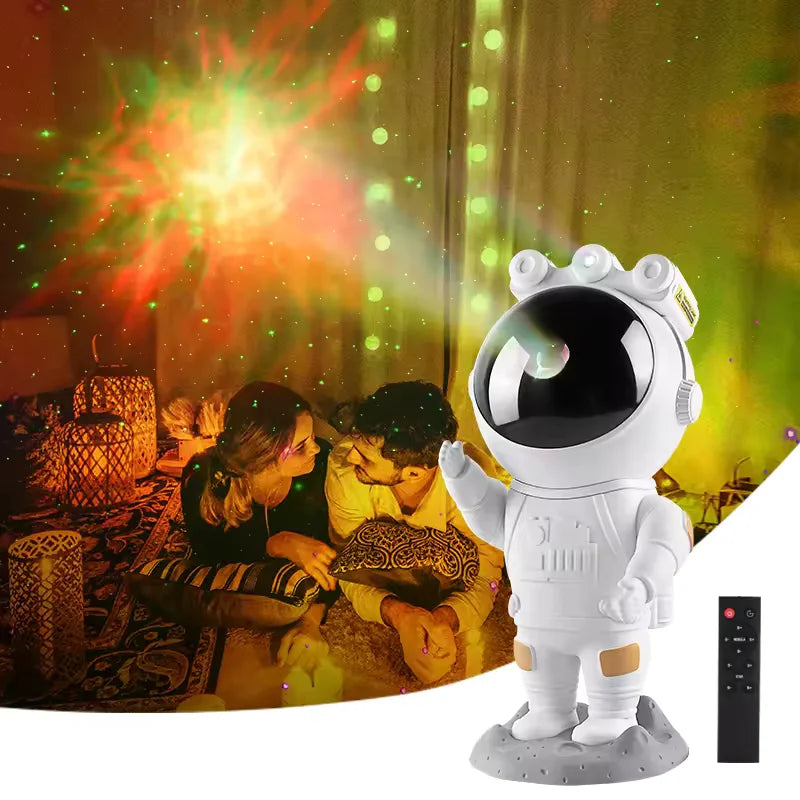 Luminária Astronauta com Projeção de Galáxia LED, Luz Noturna para Decoração de Quarto