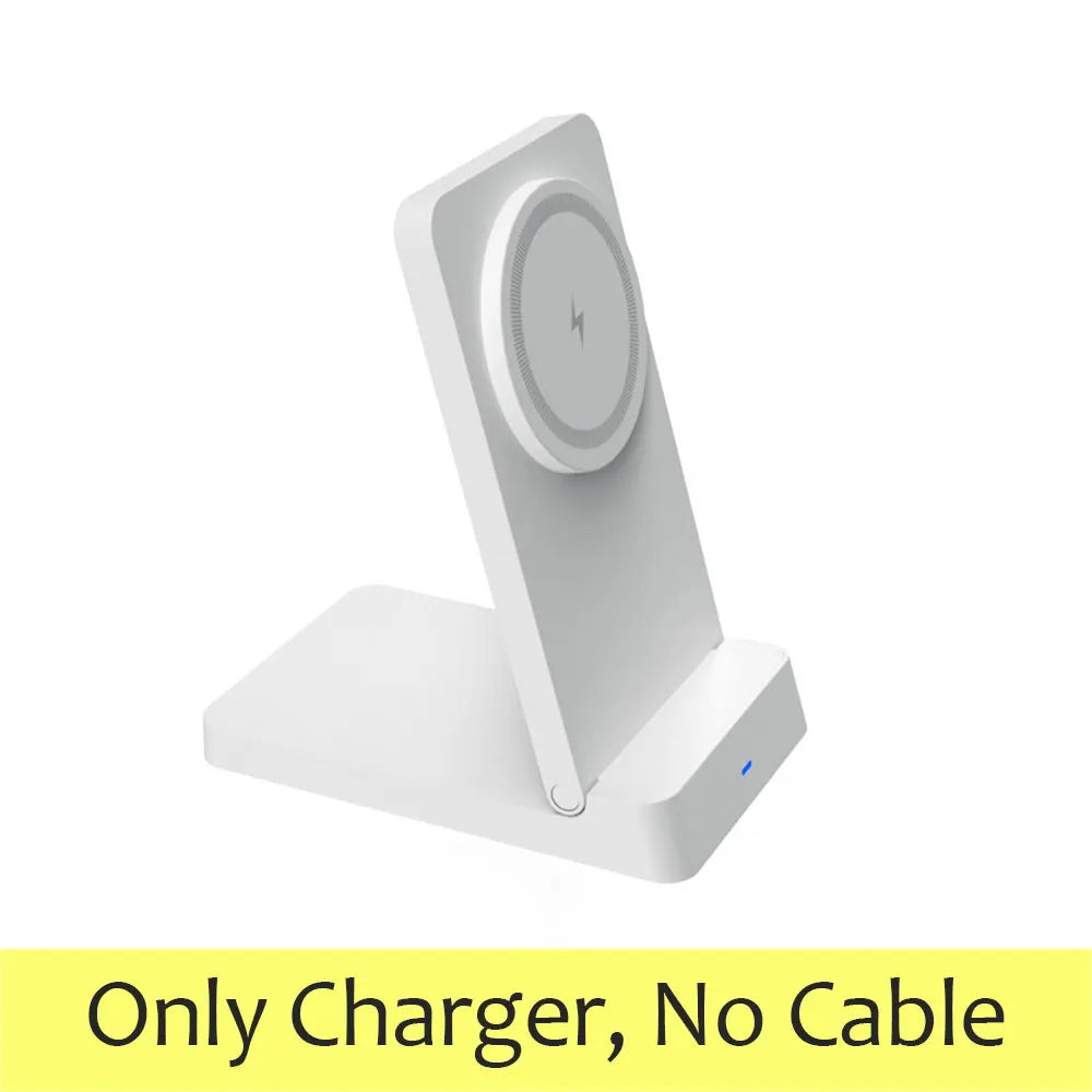 Carregador Sem Fio Magnético Dobrável 15W – Suporte de Mesa Compatível com MagSafe iPhone e Samsung