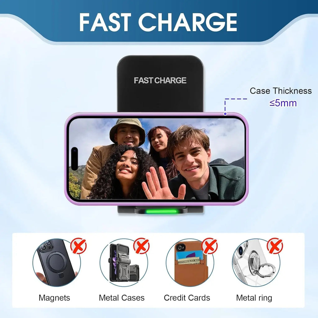 Wireless Charger 3 em 1 Fast Charge para iPhone, Samsung e Xiaomi