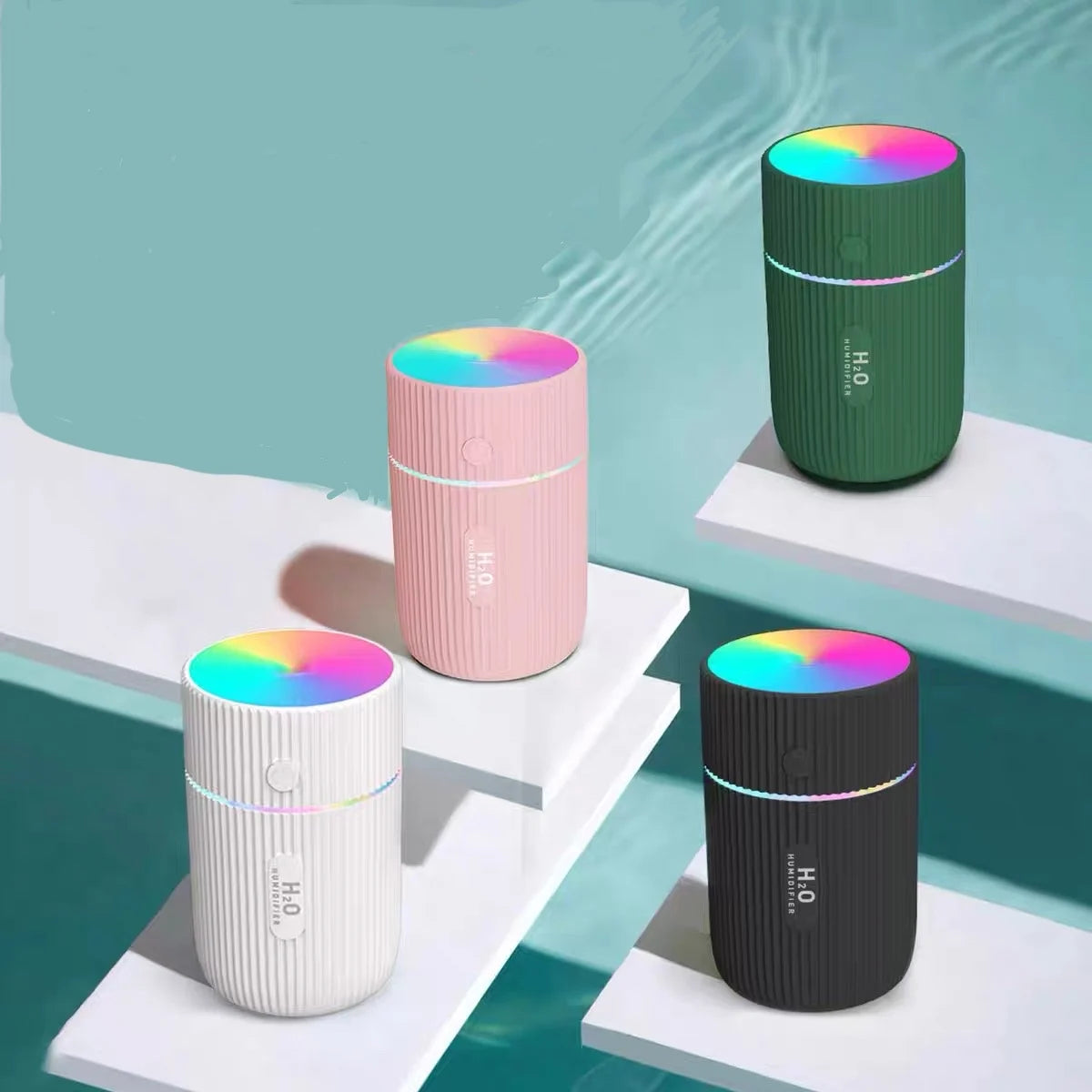 Umidificador e Difusor de Aromas 220ml com Luz Colorida – USB